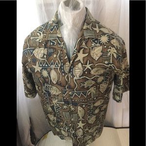 Burma Bibas Men’s 100% Silk Short Sleeve Shirt - M